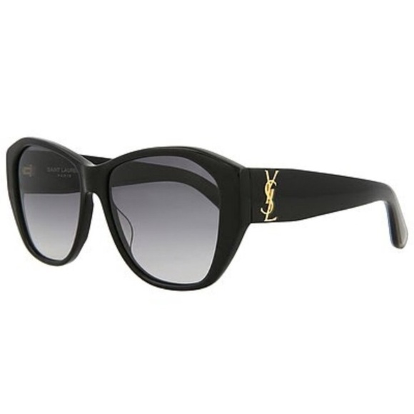 NEW SAINT LAURENT YSL SL M8/FN 001 Sunglasses in Black With YSL Logo in Gold - Picture 2 of 16